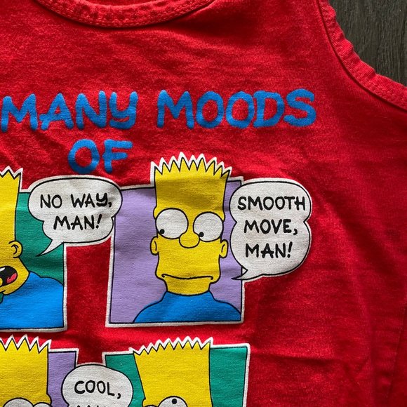 vintage 1992 bart simpson kids tank top label size 6 - Picture 3 of 9
